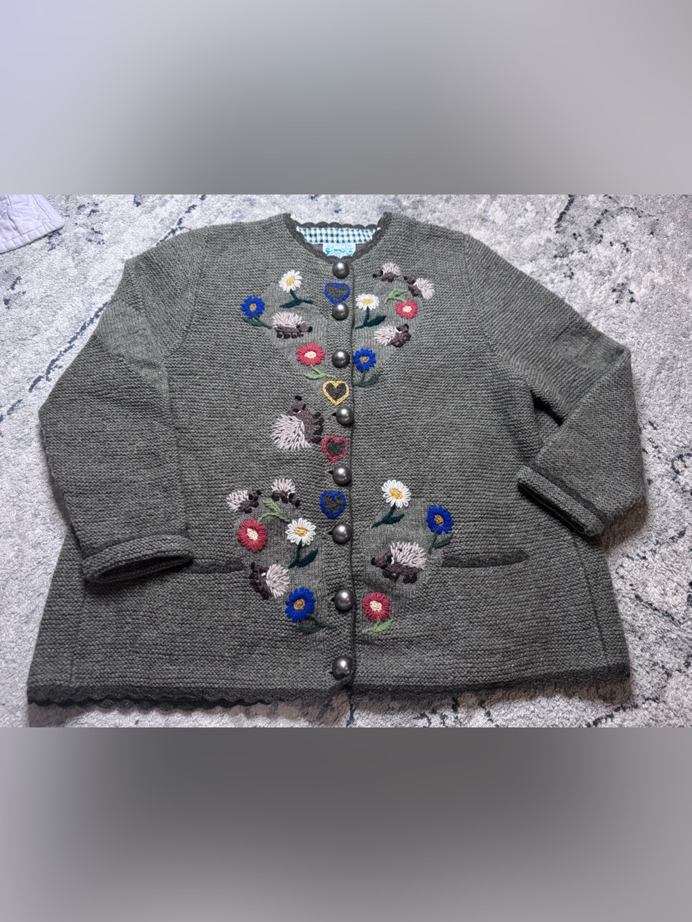 Hand knitted vintage Irmtraud Lanz wool cardigan made in Salzburg, Austria women